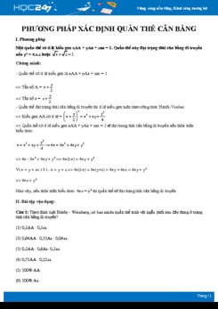 Phương pháp Xác định quần thể đạt trạng thái cân bằng di truyền Sinh học 12