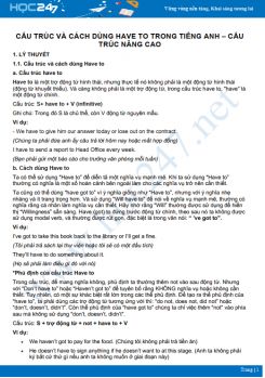 Cấu trúc và cách dùng Have to trong Tiếng Anh