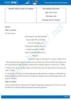 Bộ 5 đề thi học sinh giỏi môn Ngữ văn 9 năm 2021 Trường THCS Lương Tấn Thịnh