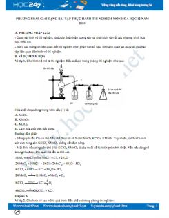 Phương pháp giải dạng bài tập thực hành thí nghiệm môn Hóa học 12 năm 2021