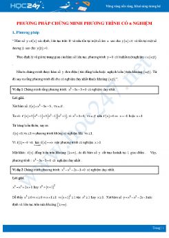 Phương pháp chứng minh phương trình có n nghiệm