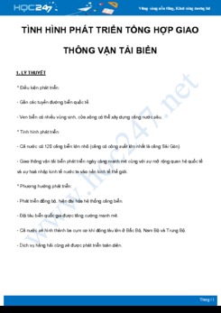 Chuyên đề Tình hình phát triển tổng hợp giao thông vận tải biển Việt Nam môn Vật Lý 9 năm 2021