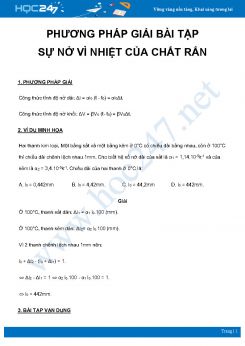 Phương pháp giải bài tập Sự nở vì nhiệt của chất rắn môn Vật Lý 10 năm 2021