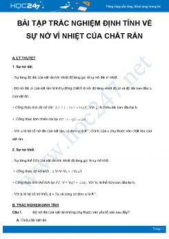 Bài tập trắc nghiệm định tính về sự nở vì nhiệt của chất rắn môn Vật Lý 10 năm 2021