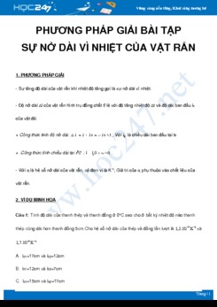 Phương pháp giải bài tập về Sự nở dài vì nhiệt của vật rắn môn Vật Lý 10 năm 2021