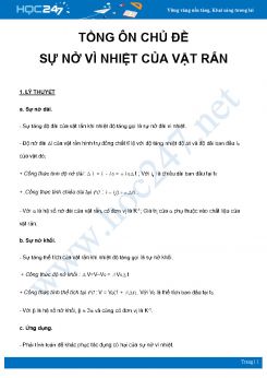 Tổng ôn chủ đề Sự nở vì nhiệt của vật rắn môn Vật Lý 10 năm 2021
