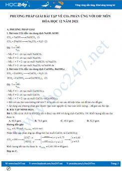 Phương pháp giải bài tập về CO2 phản ứng với OH- môn Hóa học 12 năm 2021