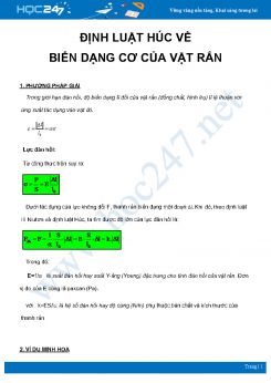 Phương pháp giải bài tập Định luật húc về Biến dạng cơ của vật rắn môn Vật Lý 10 năm 2021