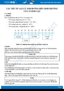 Tổng ôn Ảnh hưởng của các yếu tố vật lý đến sự sinh trưởng của vi sinh vật Sinh học 10