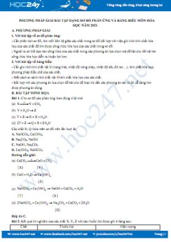 Phương pháp giải bài tập dạng sơ đồ phản ứng và bảng biểu môn Hóa học năm 2021