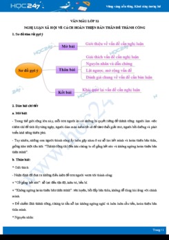 Nghị luận xã hội về cách hoàn thiện bản thân để thành công