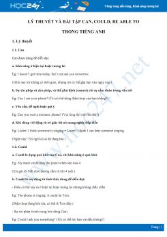 Lý thuyết và bài tập Can, Could, Be able to trong Tiếng Anh