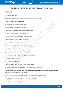 Cách dùng Have to và Must trong Tiếng Anh