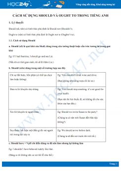 Cách sử dụng Should và Ought to trong Tiếng Anh