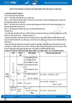 Một số kỹ thuật làm bài tập nhận biết môn Hóa học 9 năm 2021