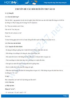 Chuyên đề câu hỏi đuôi ôn thi vào 10