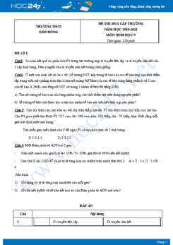 Bộ 4 Đề thi HSG môn Sinh Học 9 năm 2021 Trường THCS Kim Đồng
