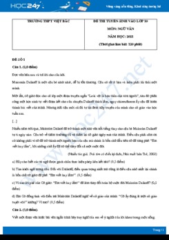 Bộ 4 đề thi tuyển sinh vào lớp 10 năm 2021 môn Ngữ Văn - Trường THCS Việt Bắc