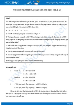 Tổng hợp bài tập phát triển năng lực môn Sinh học 9 năm 2021 có đáp án