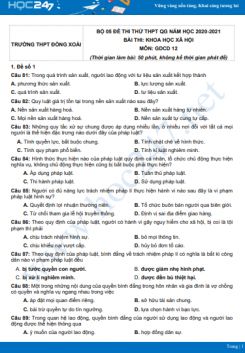Bộ 5 đề thi thử THPT QG năm 2021 môn GDCD Trường THPT Đồng Xoài