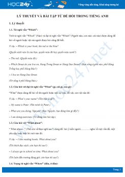 Lý thuyết và bài tập từ để hỏi trong Tiếng Anh