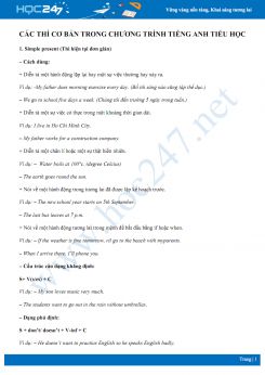 Các thì cơ bản trong chương trình Tiếng Anh tiểu học