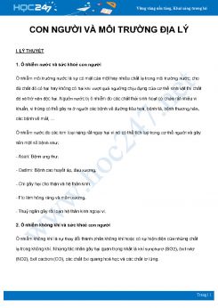 Chuyên đề Con người và môi trường địa lý môn Địa Lý 8 năm 2021