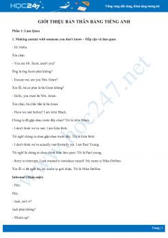 Giới thiệu bản thân bằng Tiếng Anh