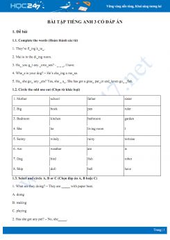 Bài tập tổng hợp Tiếng Anh 3 có đáp án