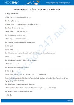 Tổng hợp mẫu câu luyện thi IOE lớp 3-4-5