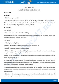 Lập dàn ý tả con chó mà em biết - Văn mẫu lớp 4