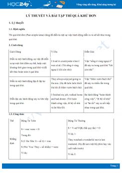 Lý thuyết và bài tập thì quá khứ đơn