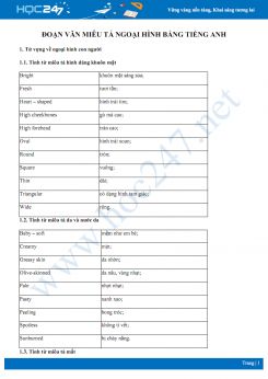 Các đoạn mẫu văn miêu tả ngoại hình bằng Tiếng Anh