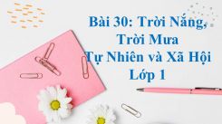 Tự nhiên và Xã hội lớp 1 Bài 30: Trời Nắng, Trời Mưa