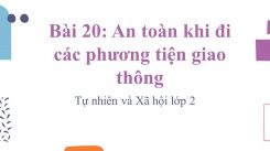 Tự nhiên và Xã hội lớp 2 Bài 20: An toàn khi đi các phương tiện giao thông