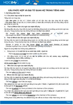 Câu phức hợp và đại từ quan hệ trong Tiếng Anh