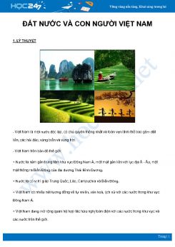 Chuyên đề Đất nước và con người Việt Nam môn Địa Lý 8 năm 2021