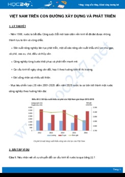 Chuyên đề Việt Nam trên con đường xây dựng và phát triển môn Địa Lý 8 năm 2021