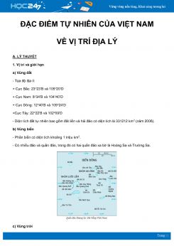 Tổng ôn Đặc điểm tự nhiên của Việt Nam về vị trí địa lý môn Địa Lý 8 năm 2021