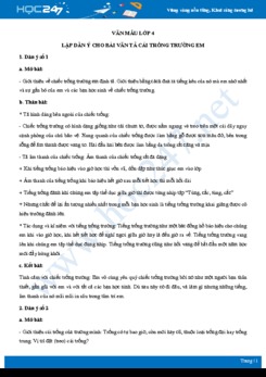 Lập dàn ý cho bài văn tả về cái trống trường em - Văn mẫu lớp 4