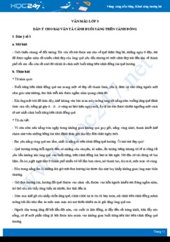 Dàn ý cho bài văn tả cảnh buổi sáng trên cánh đồng - Văn mẫu lớp 3