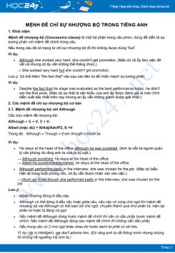 Mệnh đề chỉ sự nhượng bộ trong Tiếng Anh