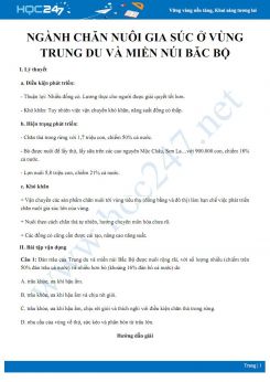 Kiến thức trọng tâm Ngành chăn nuôi gia súc ở vùng Trung du và miền núi Bắc Bộ Địa lí 12