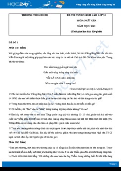 Bộ 3 đề thi tuyển sinh vào lớp 10 năm 2021 môn Ngữ Văn - Trường THCS Bồ Đề