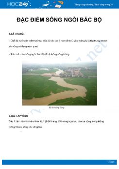 Chuyên đề Đặc điểm sông ngòi Bắc Bộ môn Địa Lý 8 năm 2021