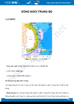 Chuyên đề Đặc điểm sông ngòi Trung Bộ môn Địa Lý 8 năm 2021