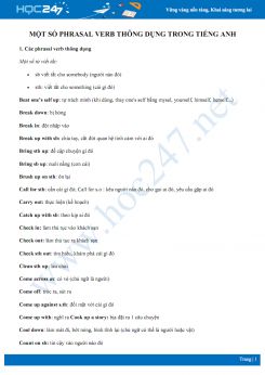 Một số Phrasal verb thông dụng trong Tiếng Anh