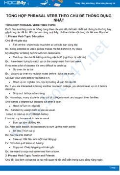 Tổng hợp Phrasal Verb theo topic