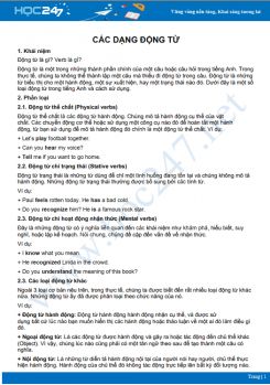 Các dạng động từ trong Tiếng Anh