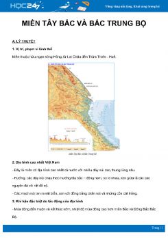 Chuyên đề Miền Tây Bắc và Bắc Trung bộ Việt Nam môn Địa Lý 8 năm 2021